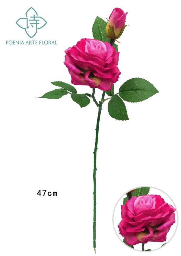 Rama de rosa artificial de dos extremos - Decoración floral