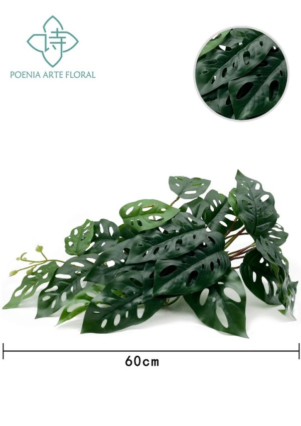 Rama decorativa de hojas de monstera 20" para decoración del hogar