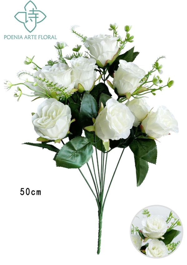 Ramo artificial - 8 cabezas de tulipán dorado - Decoración floral