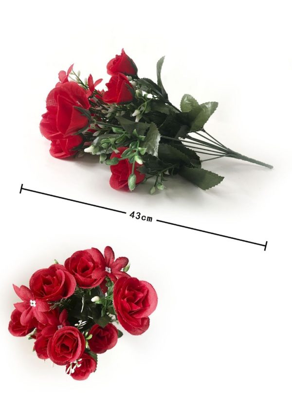 Ramo artificial de 10 rosas pequeñas - Flores para decoraciones