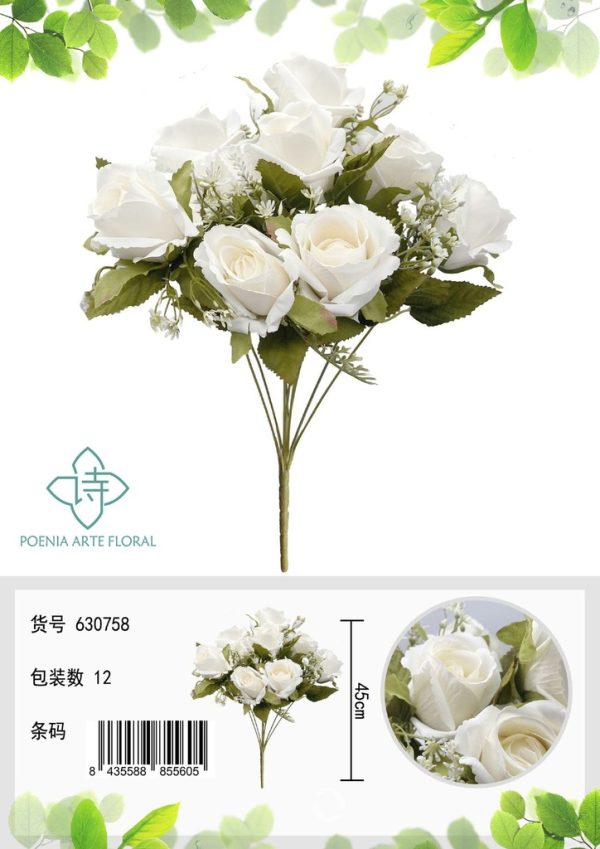 Ramo artificial de rosas 9 cabezas - Ramos decorativos