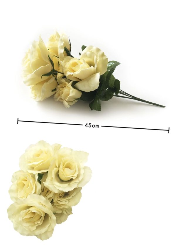 Ramo artificial de rosas grandes 7 cabezas - Flores para decoración