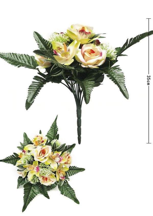 Ramo de 14 cabezas de rosa y orquídea para decoración