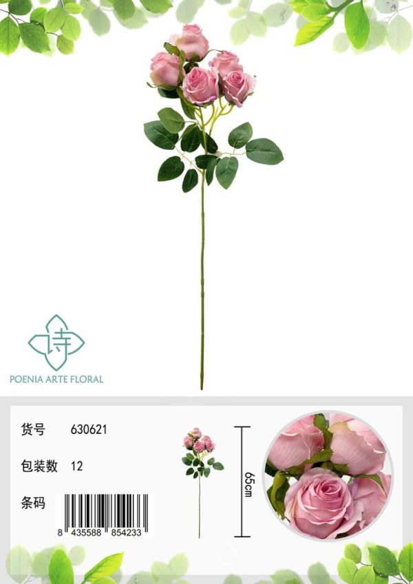 Ramo de 5 cabezas de rosa - Decoración para el hogar