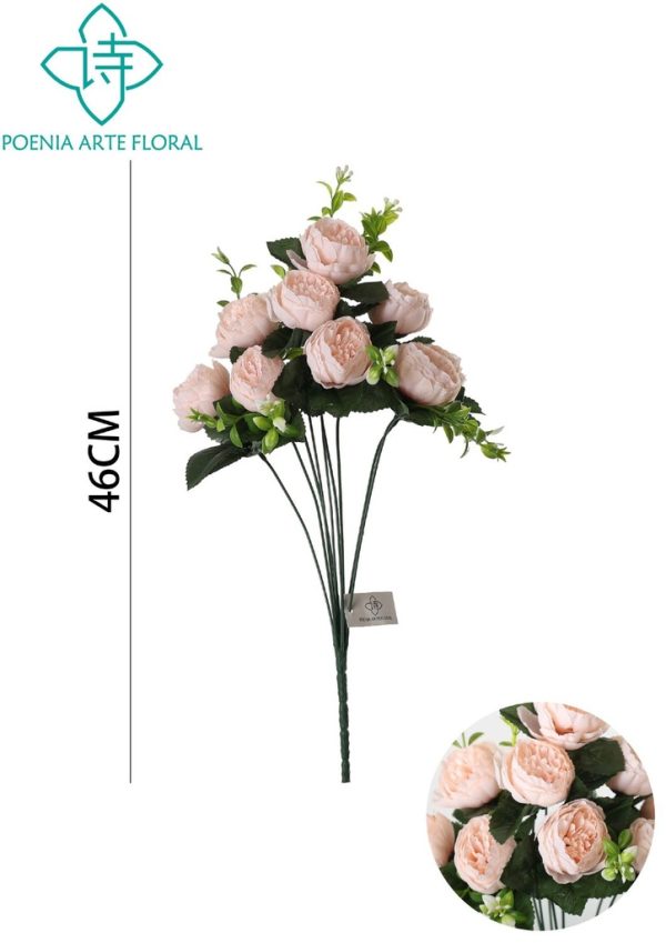 Ramo de 9 cabeza peonía nueva - Decoración floral