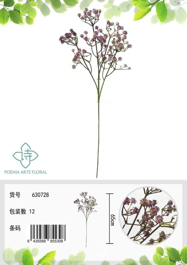 Ramo de estrellitas vino - Varas de flores artificiales para decoración