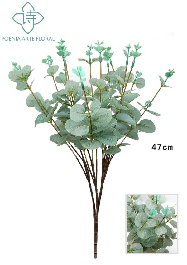 Ramo de eucalipto artificial con 16 ramas para decoración