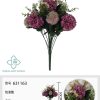 Ramo de flores artificiales - 18 cabezas de crisantemo grande y cebolla 50 cm - Imagen 3