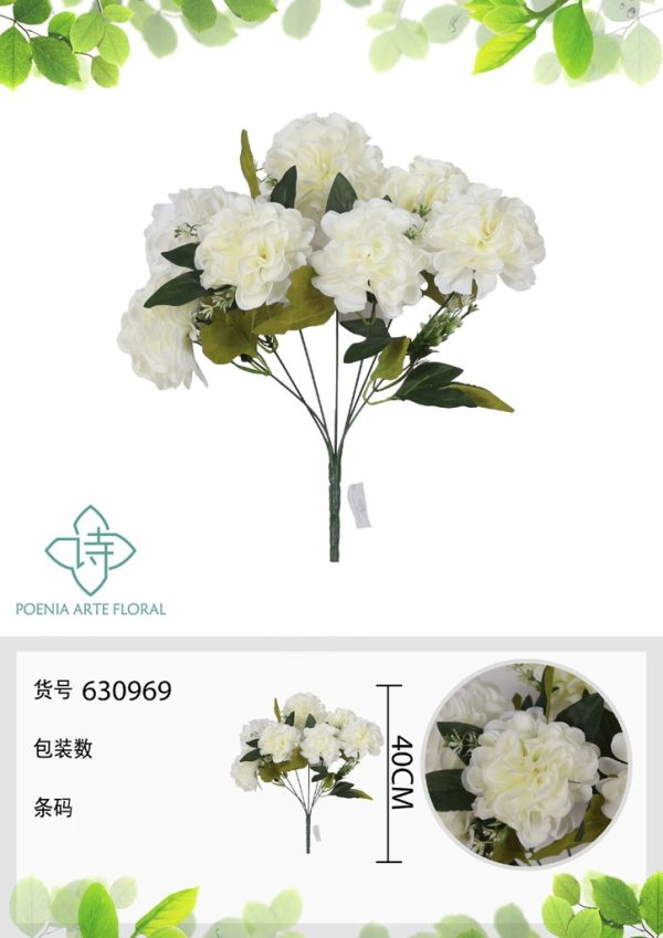 Ramo de flores artificiales - 630969 en color blanco