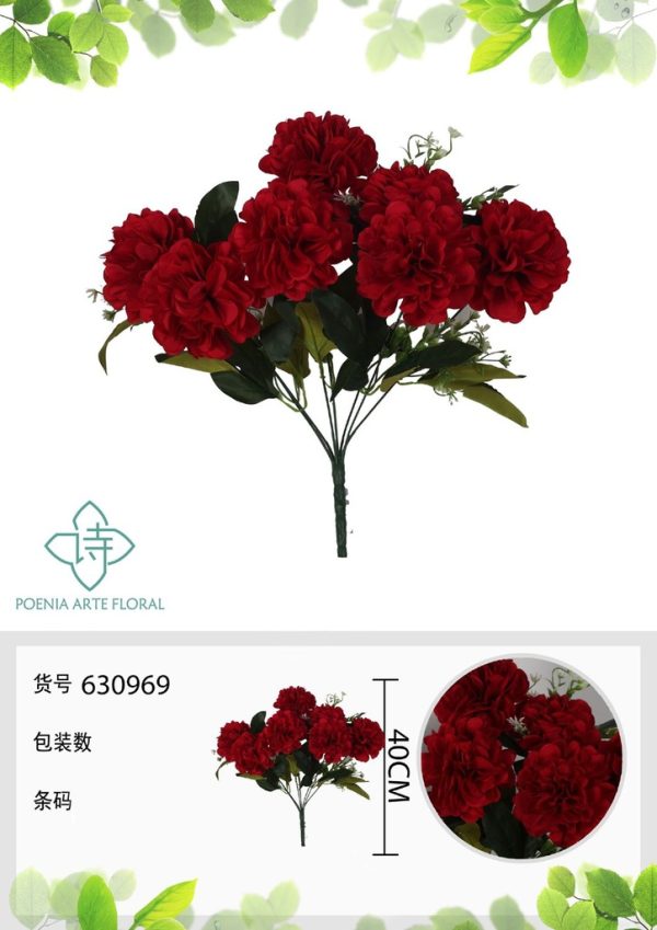 Ramo de flores artificiales - 630969 en color rojo