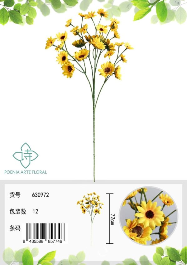 Ramo de flores artificiales - 72 cabezas de girasol 72 cm