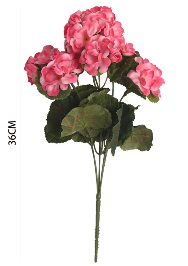 Ramo de flores artificiales - Bouquet de 5 cabezas de rosa rosa