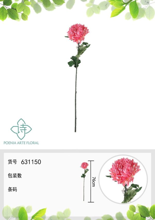 Ramo de flores artificiales - Dalia de 1 cabeza en rosa 76 cm