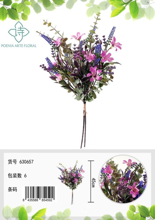 Ramo de flores artificiales - Eucalipto pequeño ramo de flores oscuro