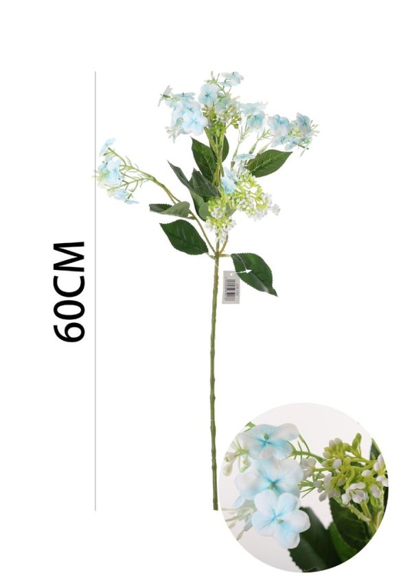 Ramo de flores artificiales - Hortensia de 1 cabeza en 60 cm