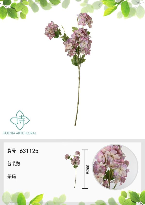 Ramo de flores artificiales - Hortensia de 5 cabezas 60 cm