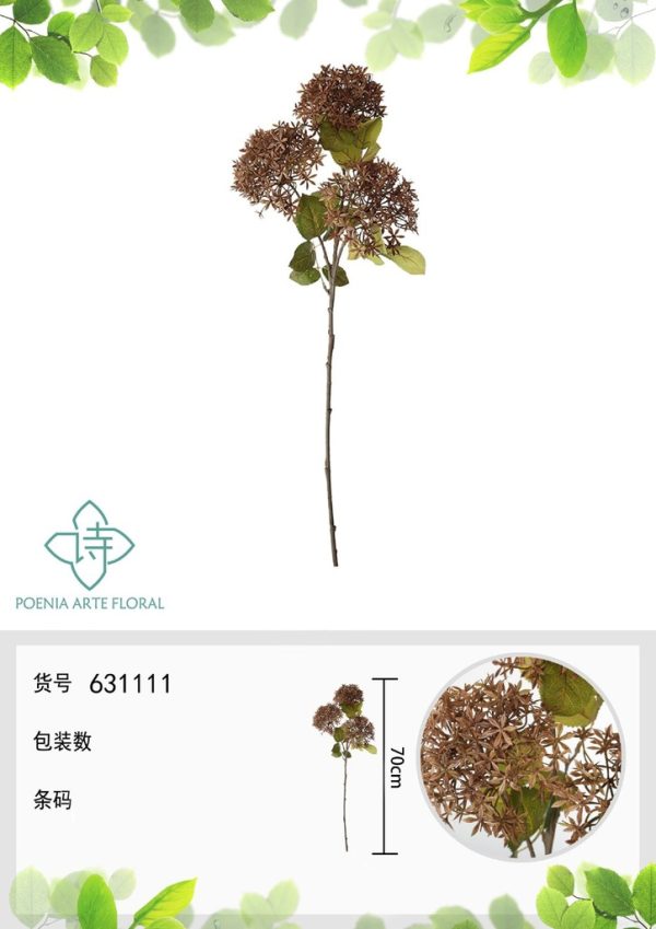 Ramo de flores artificiales - Hortensia de madera 70 cm