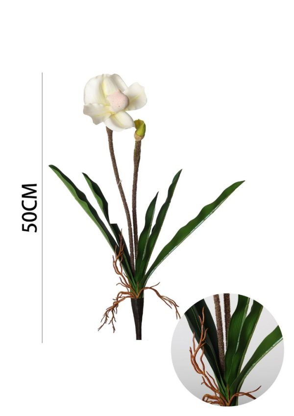 Ramo de flores artificiales - Orquídea con hojas en 50 cm
