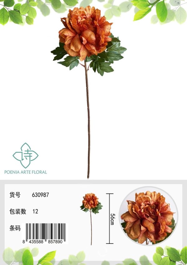 Ramo de flores artificiales - Peonía de otoño en mano