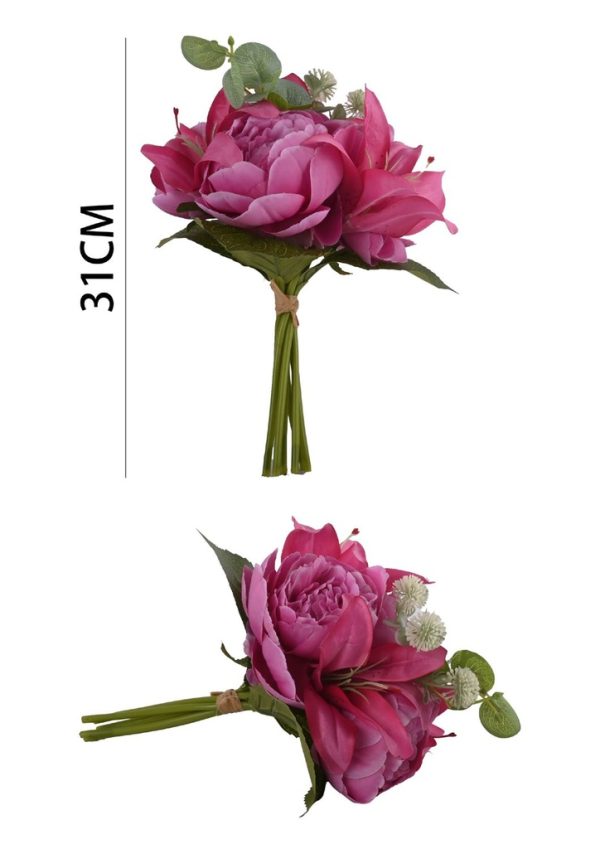 Ramo de flores artificiales - Ramo de peonía en mano