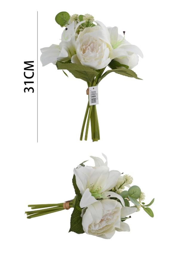 Ramo de flores artificiales - Ramo de peonía en mano - Imagen 2