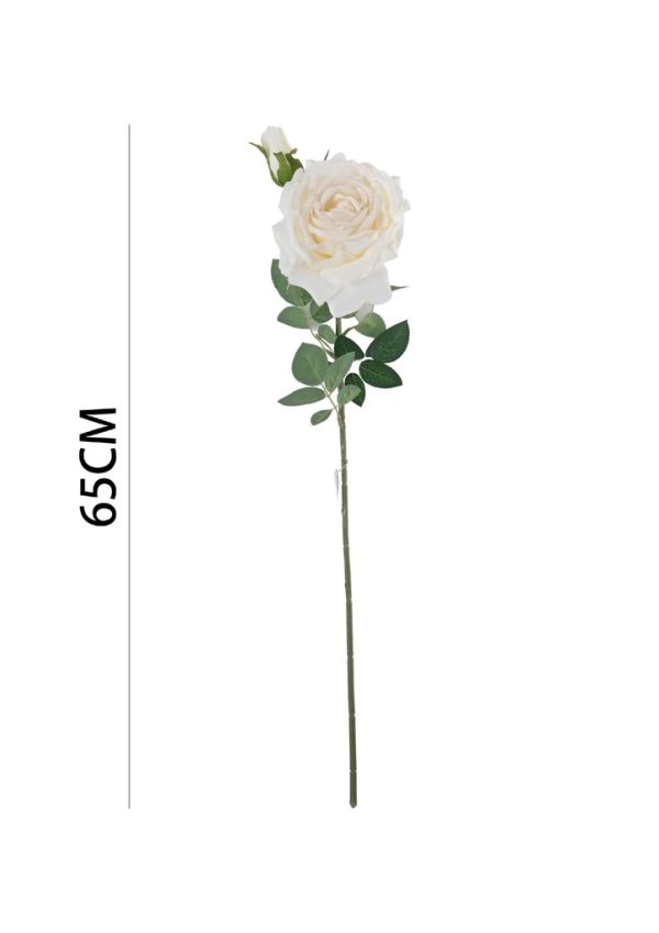 Ramo de flores artificiales - Rosa de borde grande en 65 cm