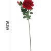 Ramo de flores artificiales - Rosa de borde grande en 65 cm - Imagen 2
