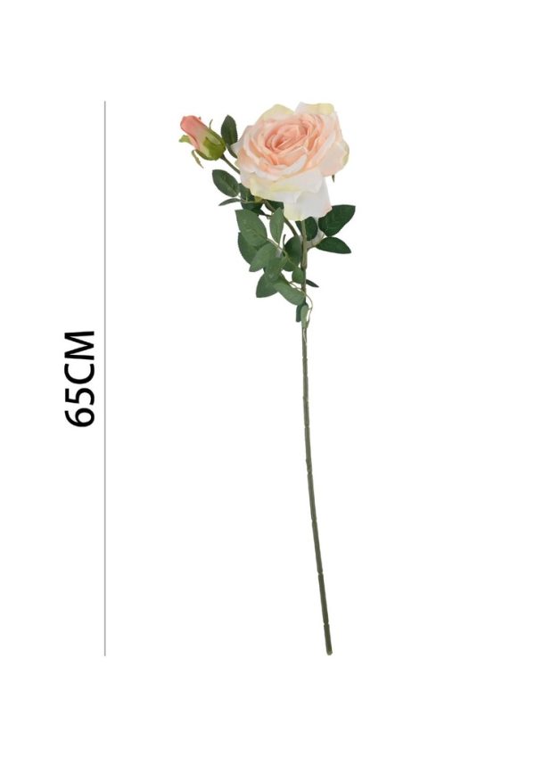 Ramo de flores artificiales - Rosa de borde grande en 65 cm - Imagen 3
