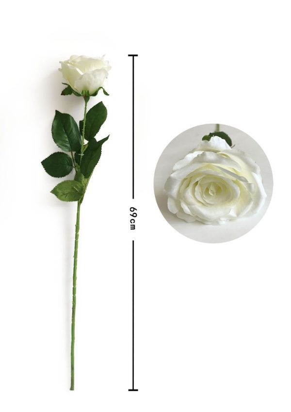 Ramo de flores artificiales - Rosa grande en color crema