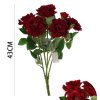 Ramo de flores artificiales - Rosa pequeña con hojas en 43 cm - Imagen 2
