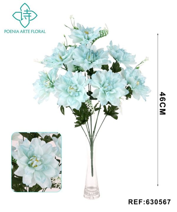 Ramo de flores artificiales 9 cabezas (peonía) - Decoración funeraria