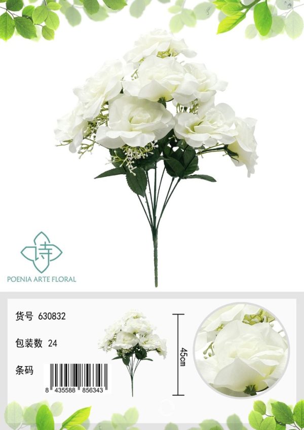 Ramo de flores artificiales blancas - Decoración floral