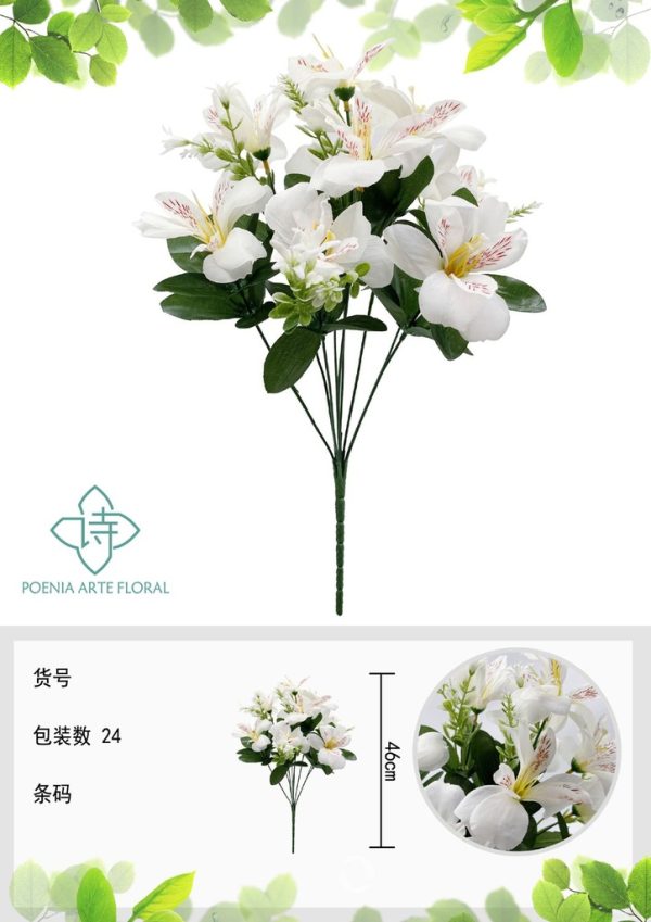 Ramo de flores artificiales blancas para decoración y tumbas