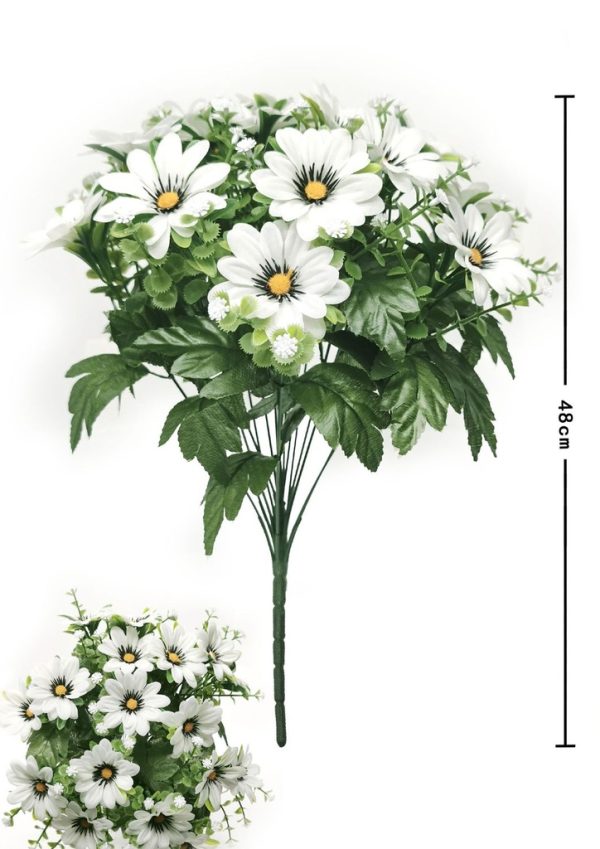 Ramo de flores artificiales de 16 cabezas coloridas 48 cm - Decoraciones