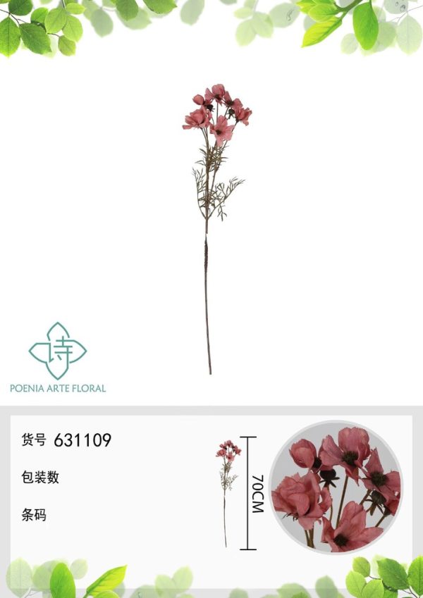 Ramo de flores artificiales de cosmos solitario - Decoración floral