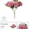 Ramo de flores artificiales de crisantemo con bordes quemados de 30 cm - Decoración floral