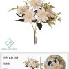 Ramo de flores artificiales de crisantemo con bordes quemados de 30 cm - Decoración floral - Imagen 2