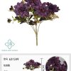 Ramo de flores artificiales de crisantemo con bordes quemados de 30 cm - Decoración floral - Imagen 4