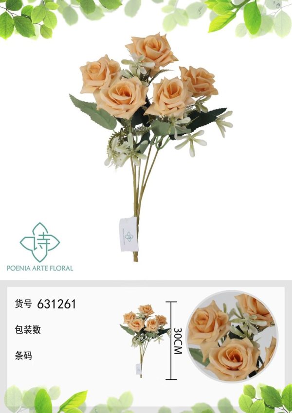 Ramo de flores artificiales de magnolia de belleza de 30 cm - Decoración floral