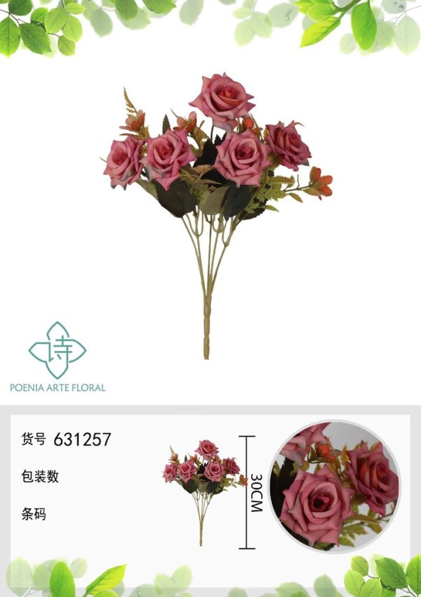 Ramo de flores artificiales de magnolia vieja de 30 cm - Decoración floral