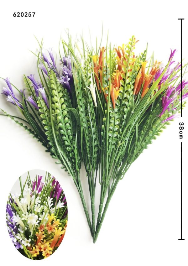 Ramo de flores artificiales mixtas con 7 cabezas para decoración
