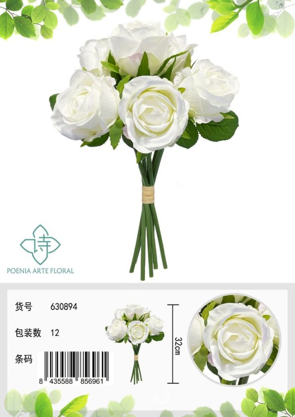 Ramo de flores artificiales: ramo de rosas búlgaras 7 cabezas