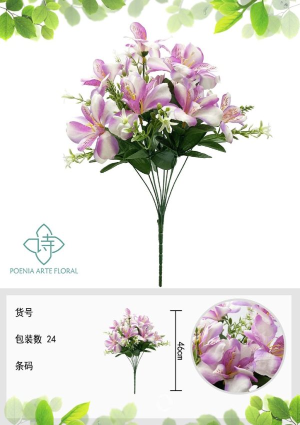 Ramo de flores de seda - 6101069 Púrpura y Blanco (8435588805945)