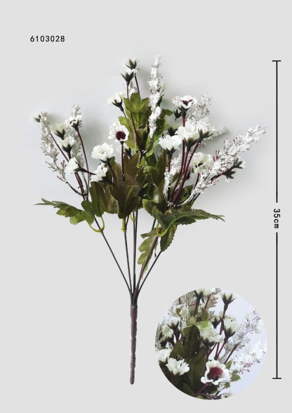 Ramo de girasoles pequeños de 7 ramas en blanco - Ramo decorativo