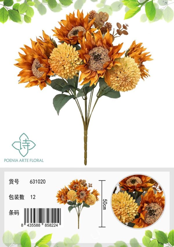 Ramo de girasoles y flores variadas - Decoraciones artificiales