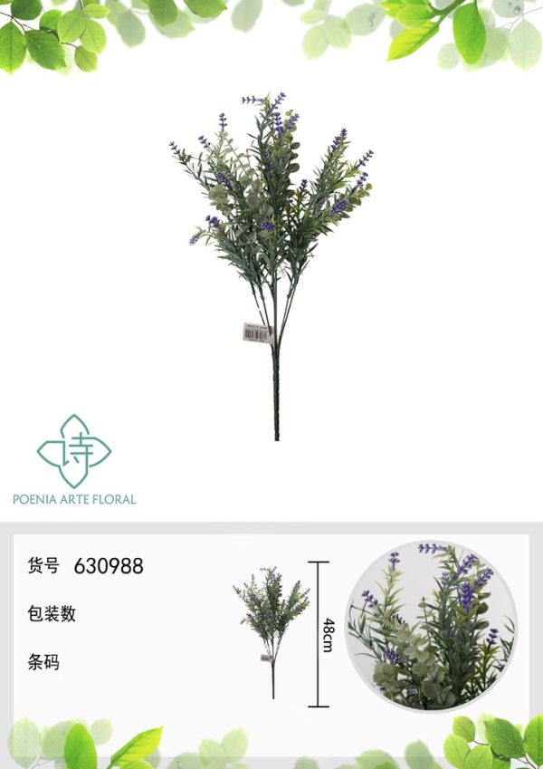 Ramo de lavanda artificial nuevo de 48 cm