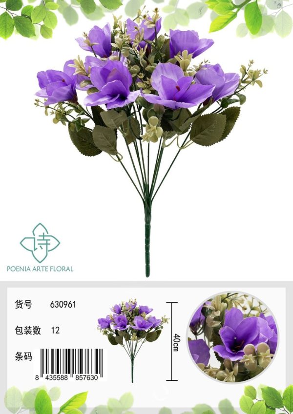 Ramo de magnolia artificial de 10 cabezas - Ramo decorativo - Imagen 2