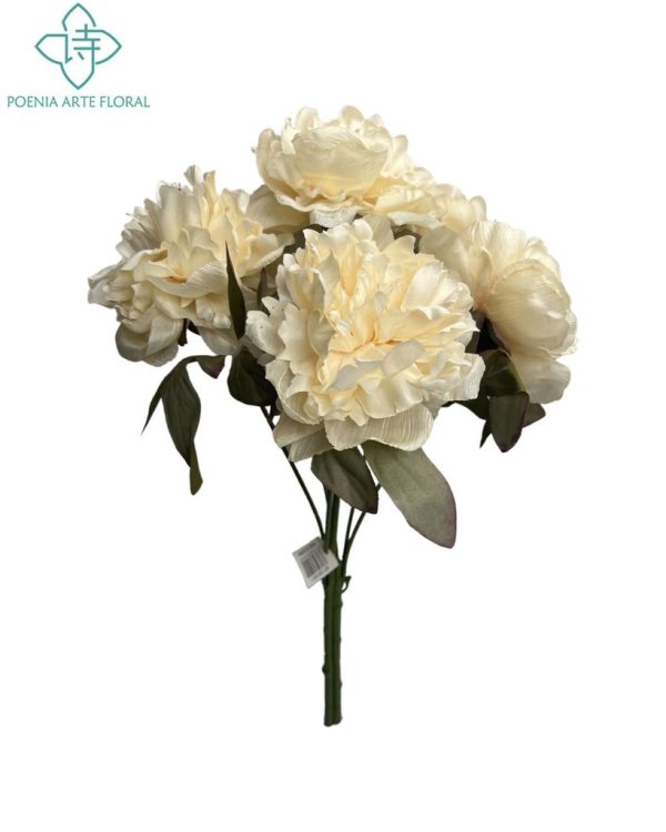 Ramo de magnolias grandes clásicas de 6 cabezas - Ramo decorativo - Imagen 2