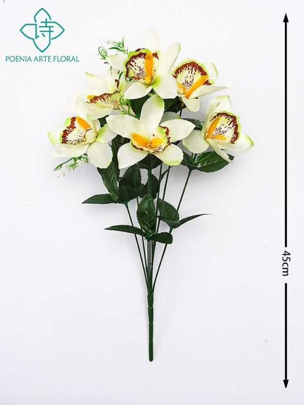 Ramo de orquídeas artificiales blancas para decoración
