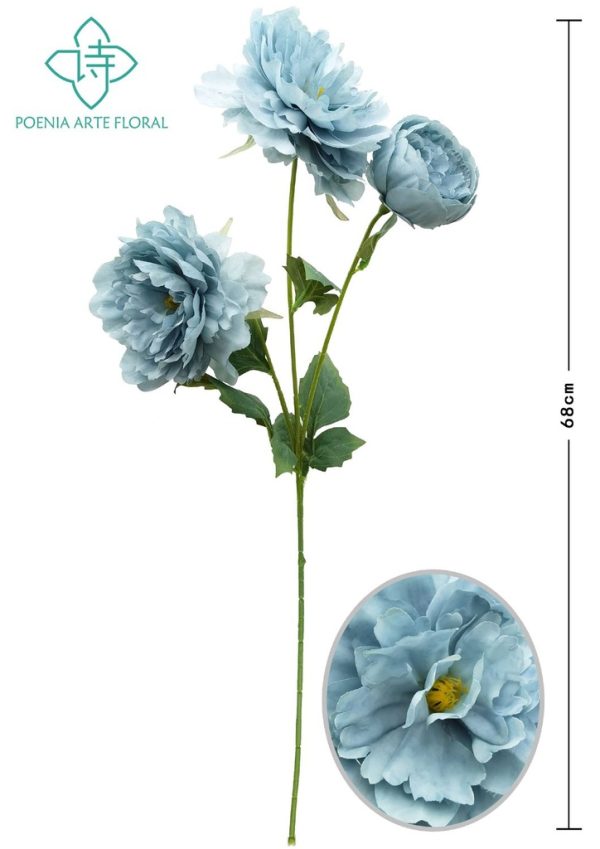 Ramo de peonías artificiales 3 cabezas - Flores artificiales decorativas